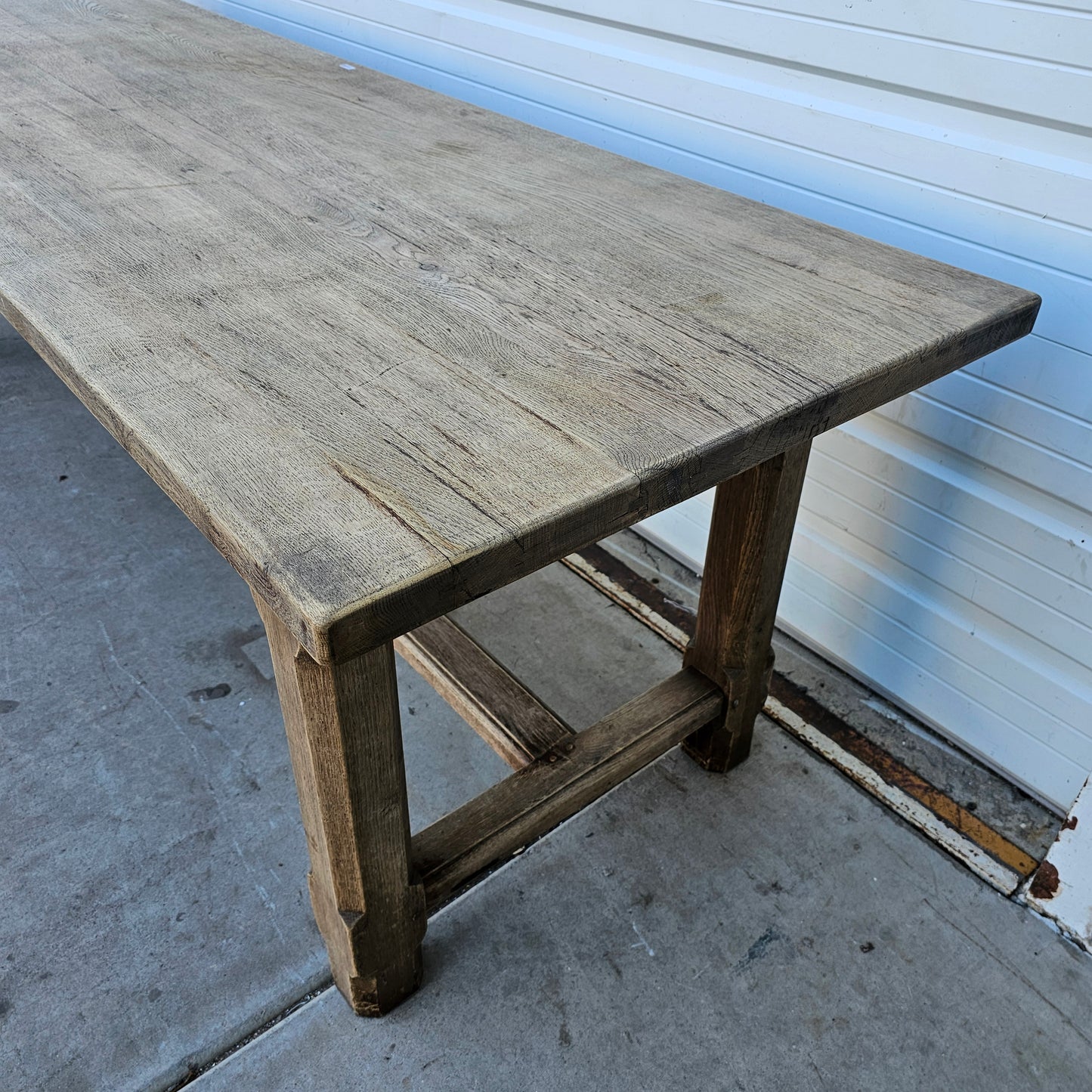 Bleached Wood French Dining Table w/2 Drawers