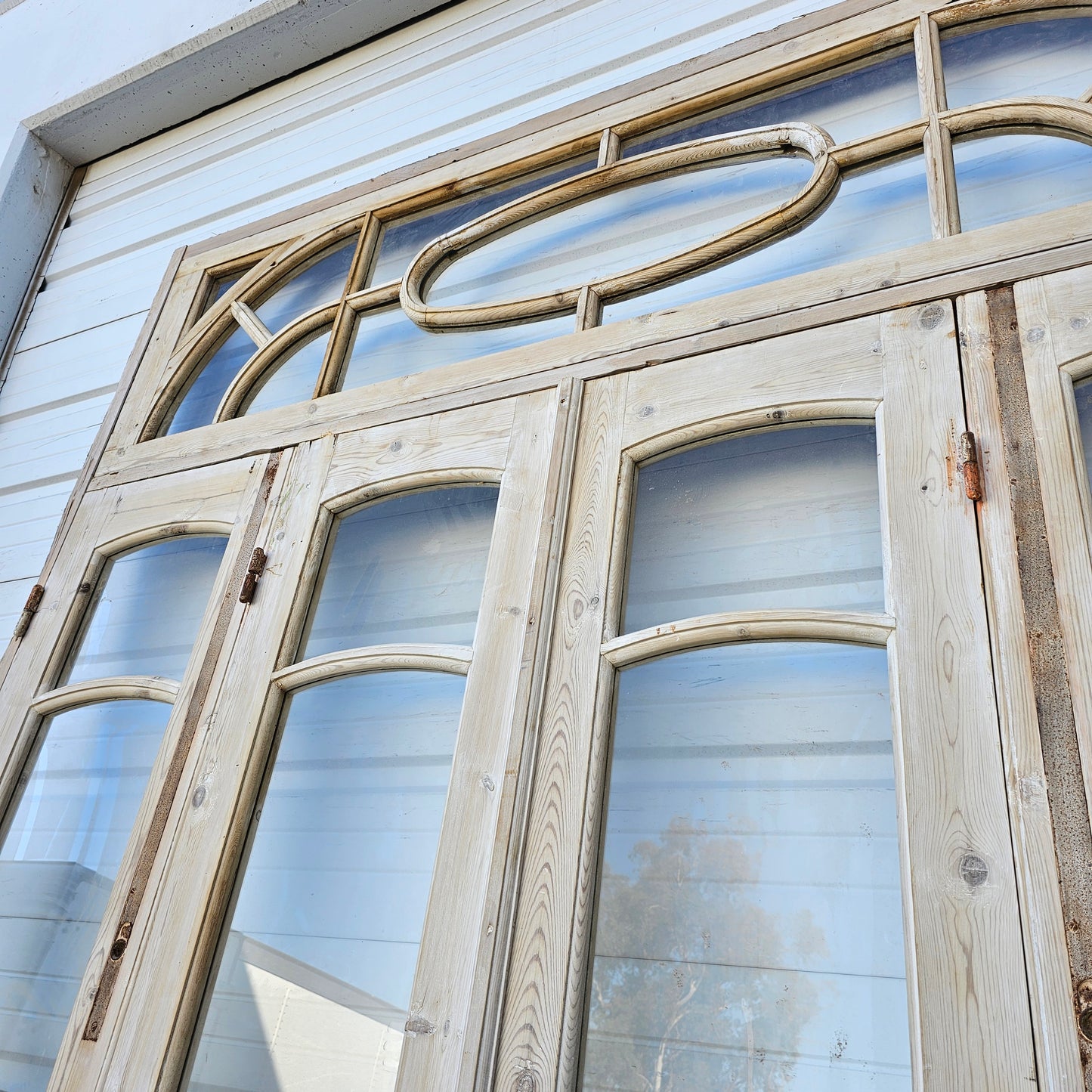 Set of Painted Doors with Transom