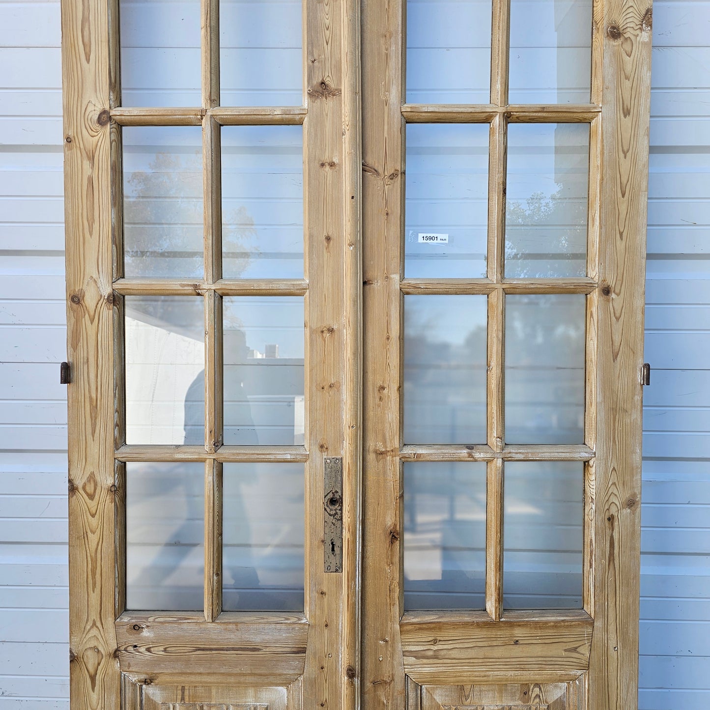 Pair of Wood French Doors w/20 Glass Lites
