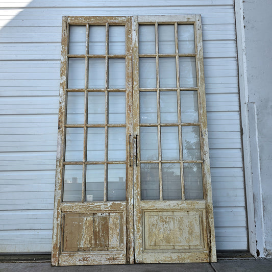 Pair of Washed French Doors w/30 Glass Lites