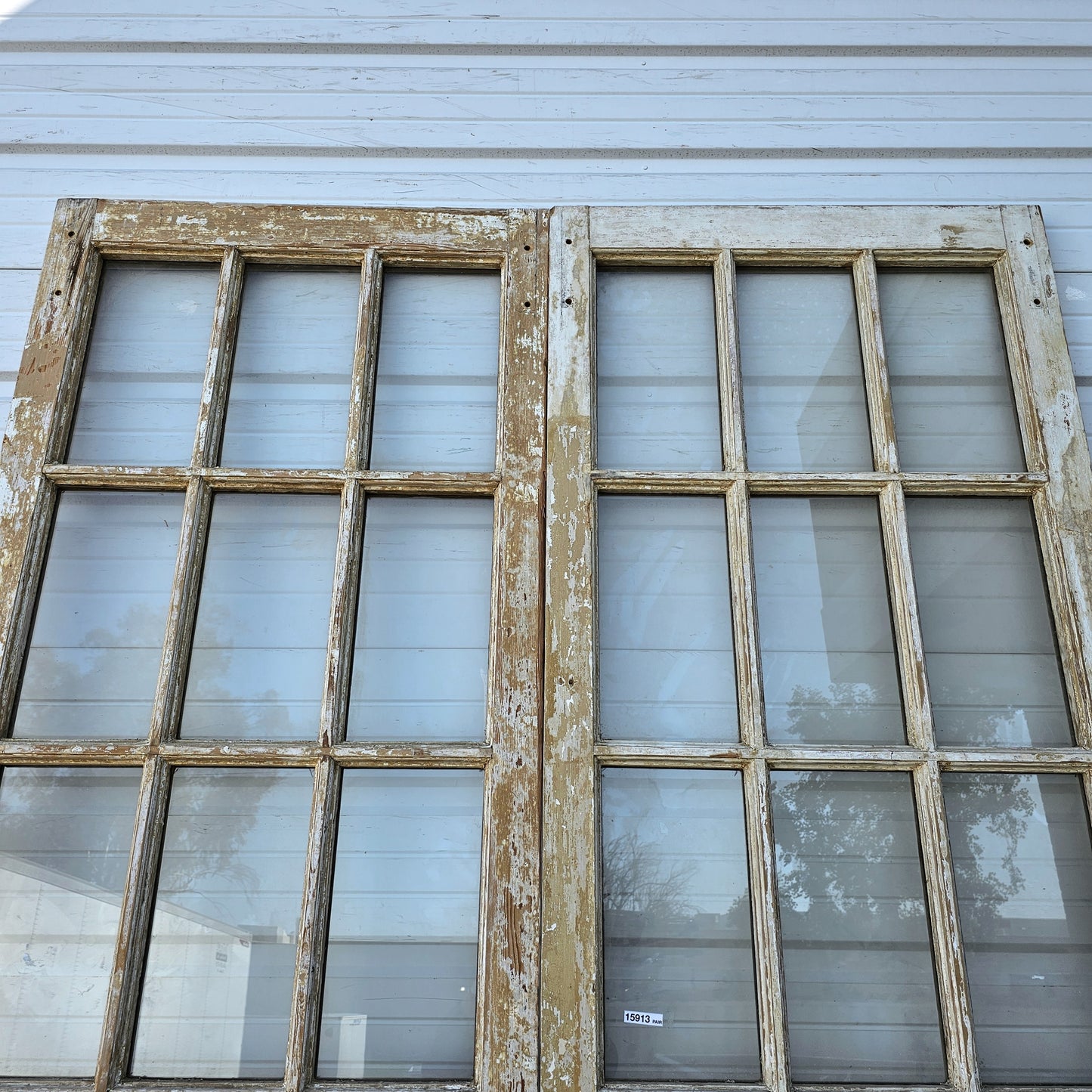 Pair of Washed French Doors w/30 Glass Lites