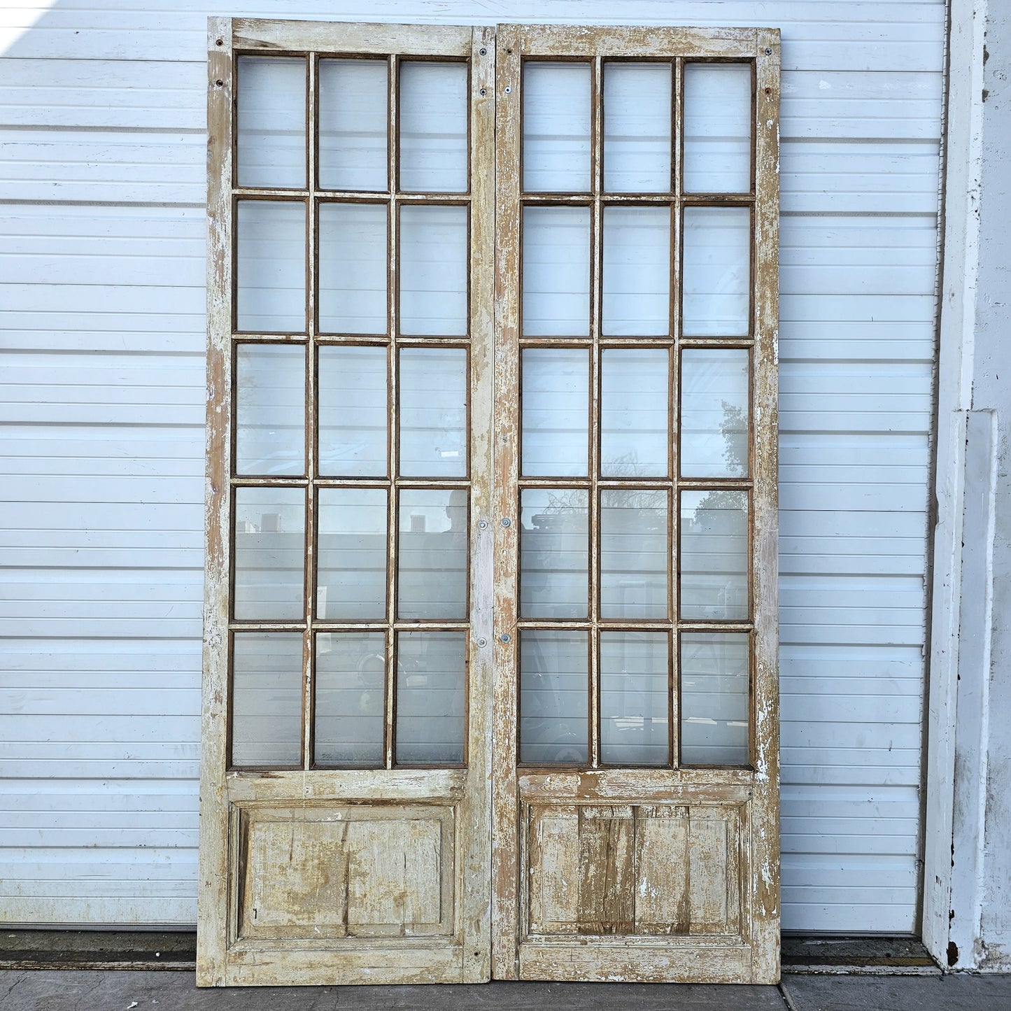 Pair of Washed French Doors w/30 Glass Lites