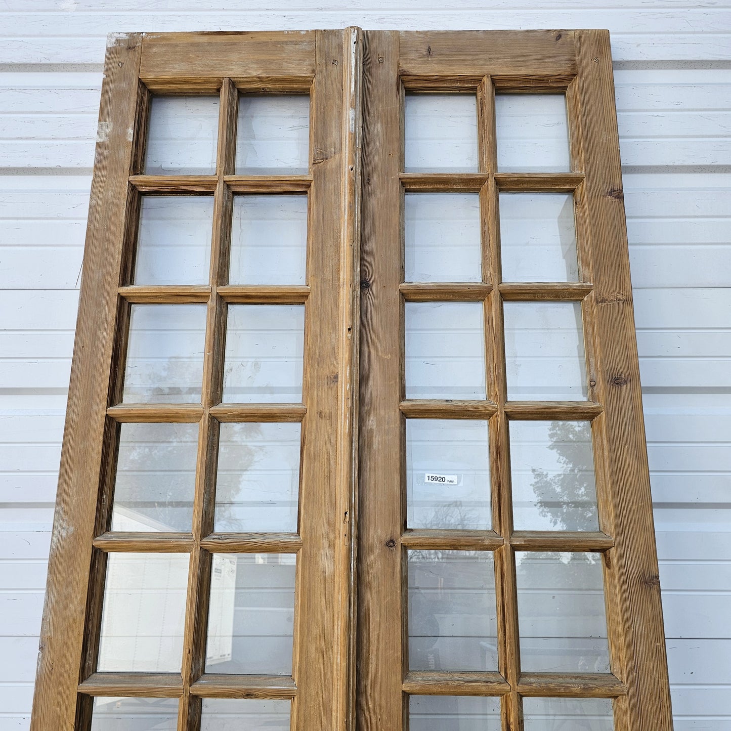 Pair of Wood French Doors w/28 Glass Lites