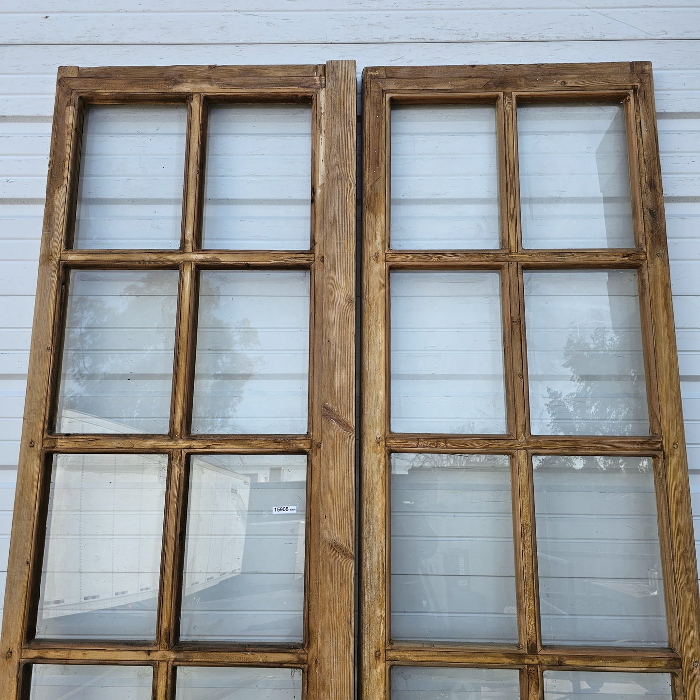 Pair of Wood French Doors w/16 Glass Lites