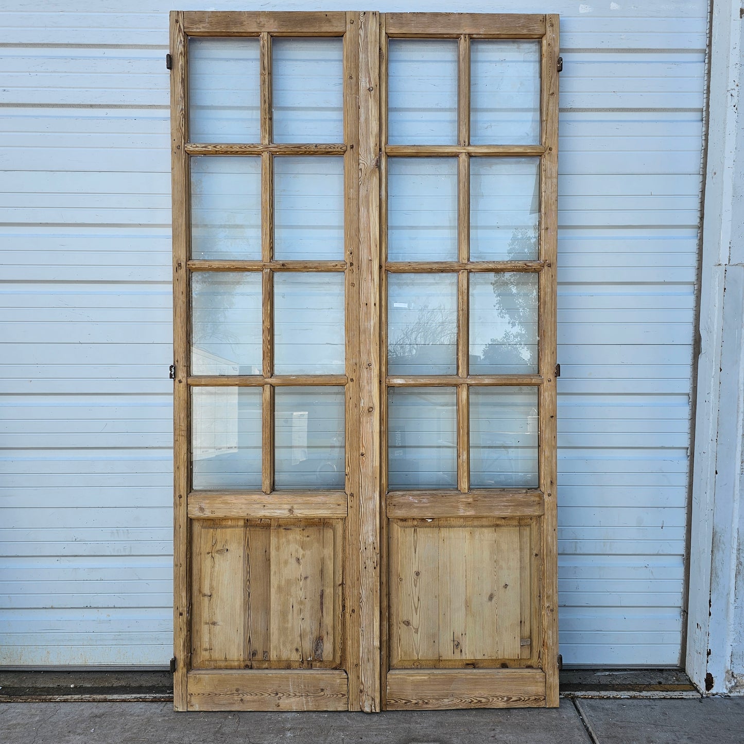 Pair of Wood French Doors w/16 Glass Lites