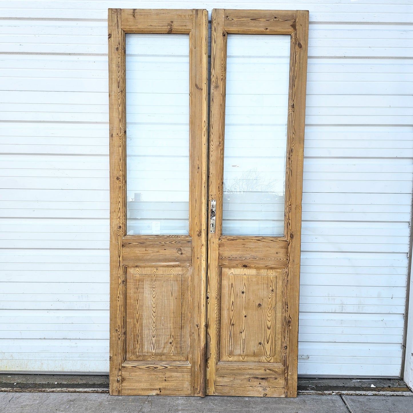 Pair of Wood French Doors w/2 Glass Lites