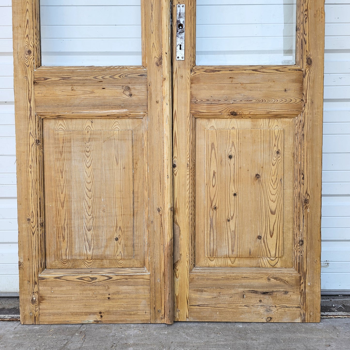 Pair of Wood French Doors w/2 Glass Lites