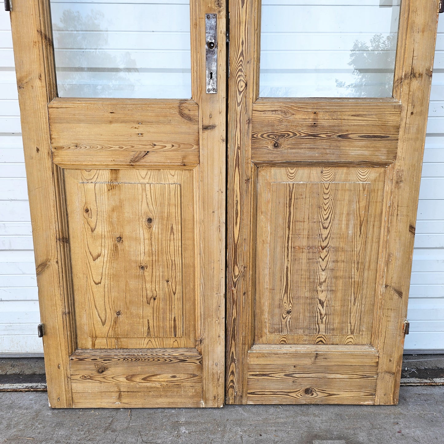 Pair of Wood French Doors w/2 Glass Lites