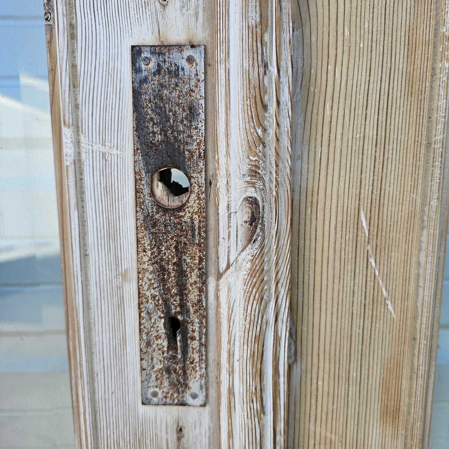 Pair of Washed Wood French Doors w/10 Lites