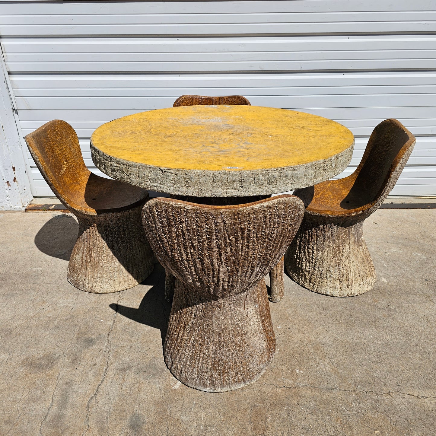 Faux Bois Table and 4 Chairs