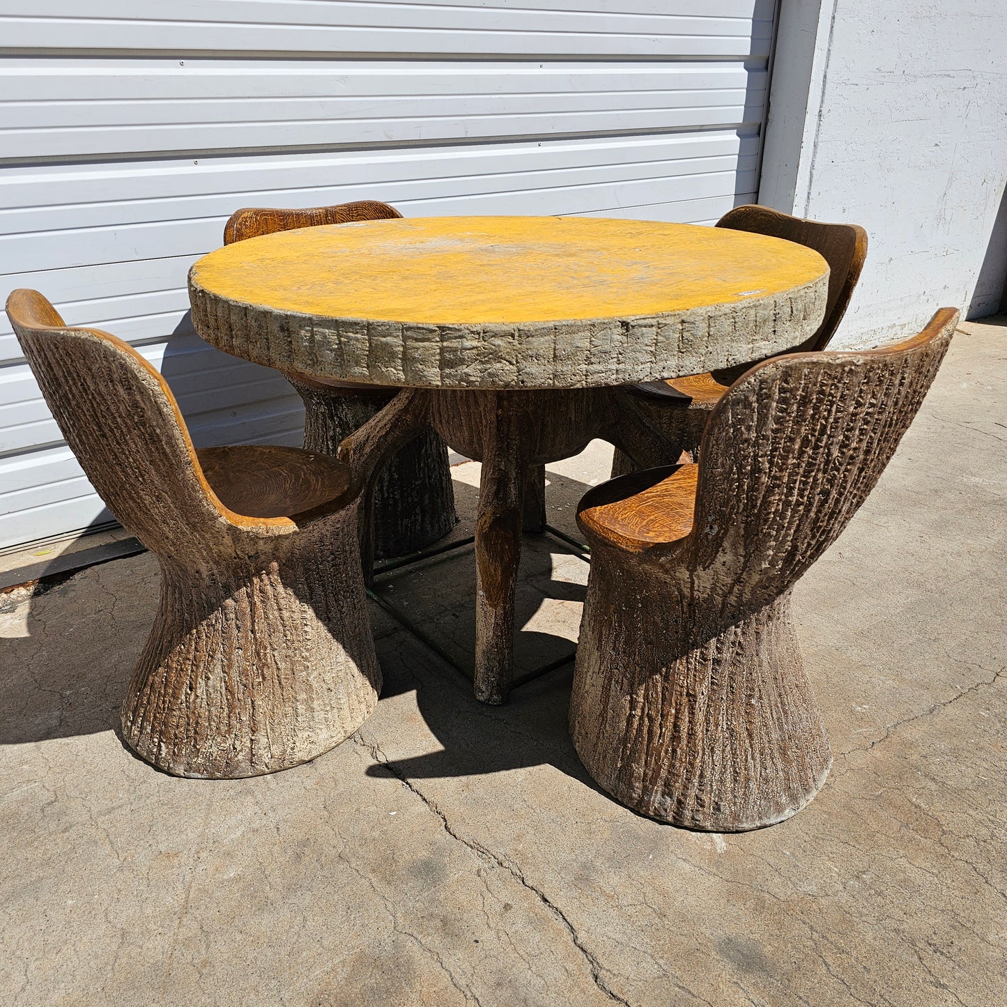 Faux Bois Table and 4 Chairs