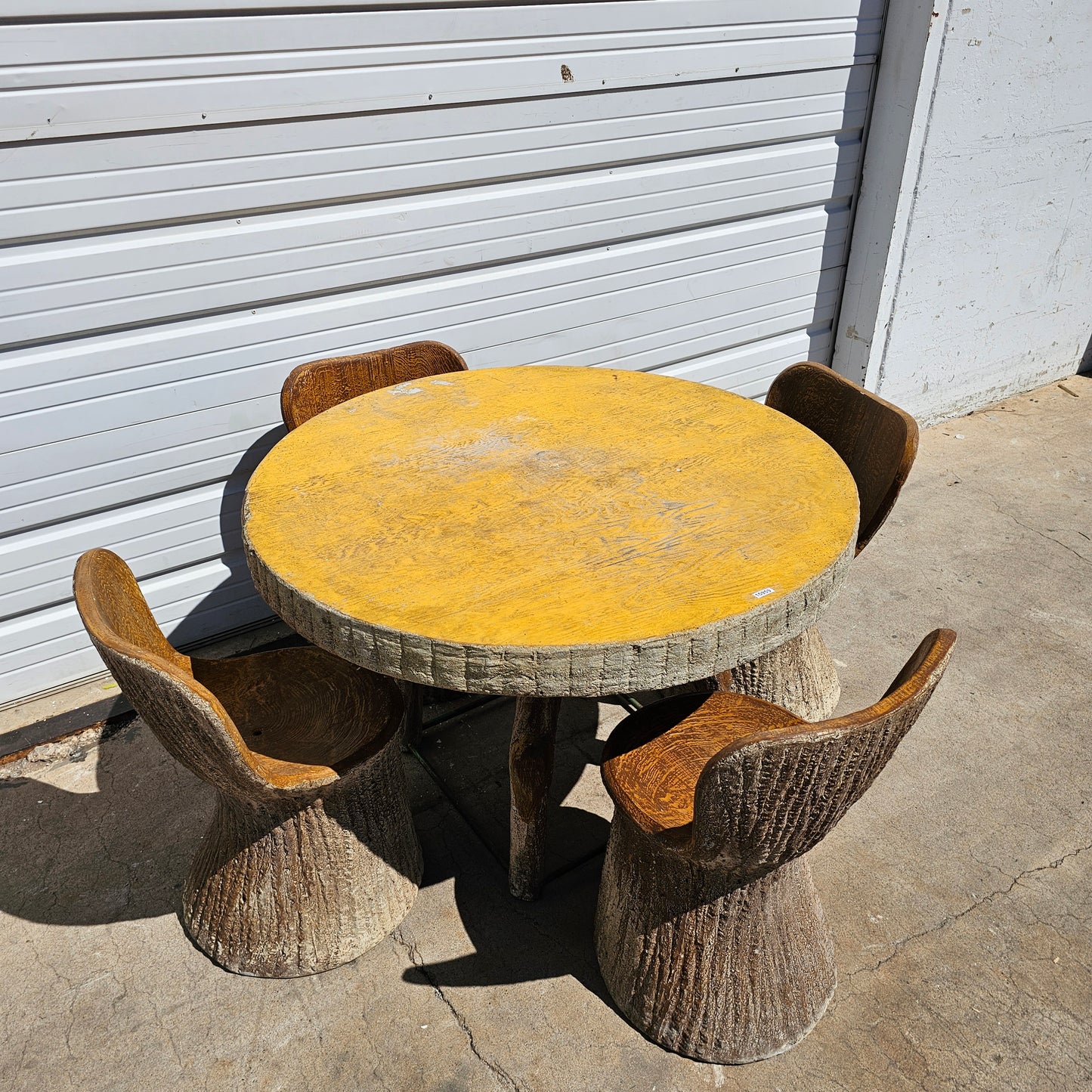 Faux Bois Table and 4 Chairs