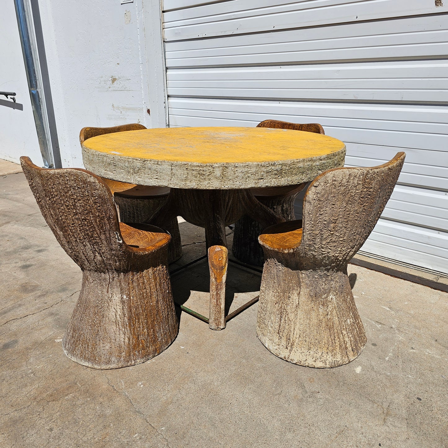 Faux Bois Table and 4 Chairs