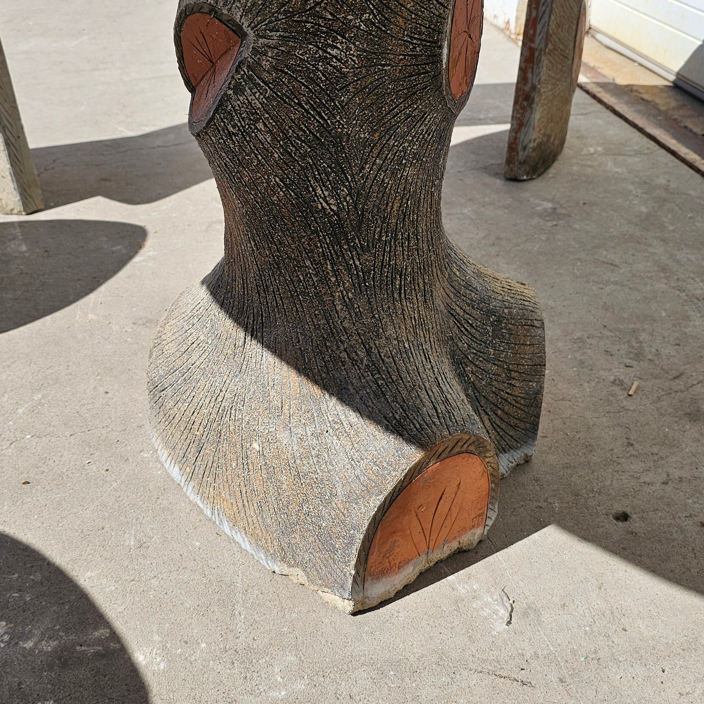 Faux Bois Table with 2 Benches and 2 Stools