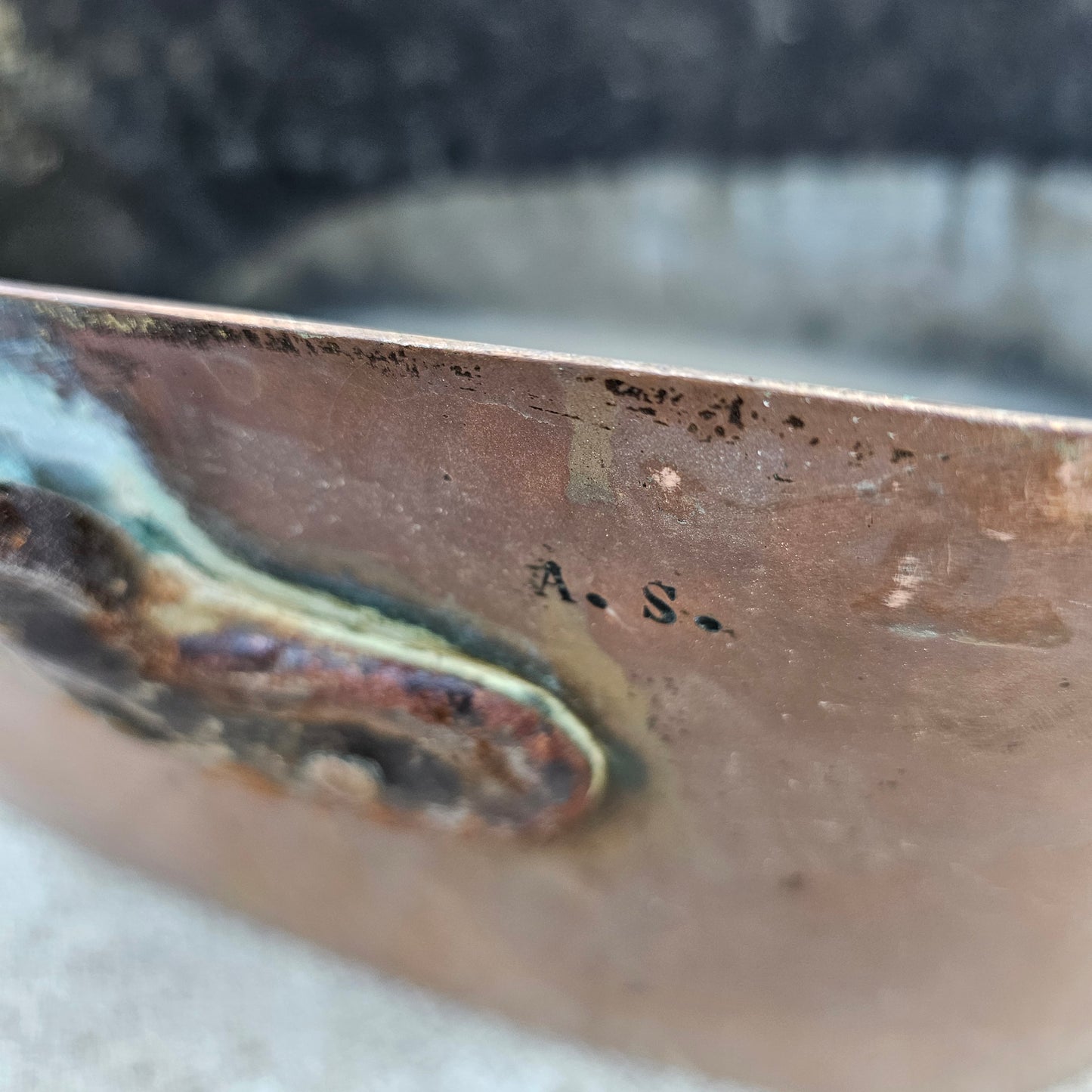 Antique French Copper Covered Pan