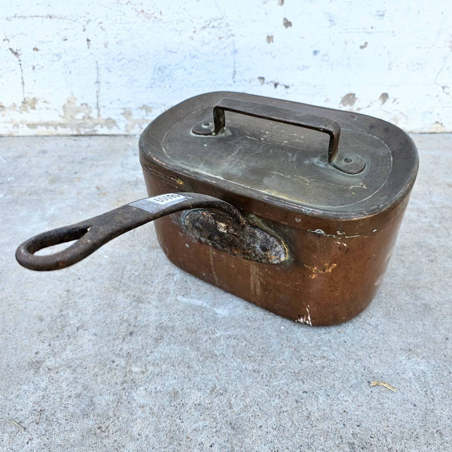 Antique French Covered Copper Pan