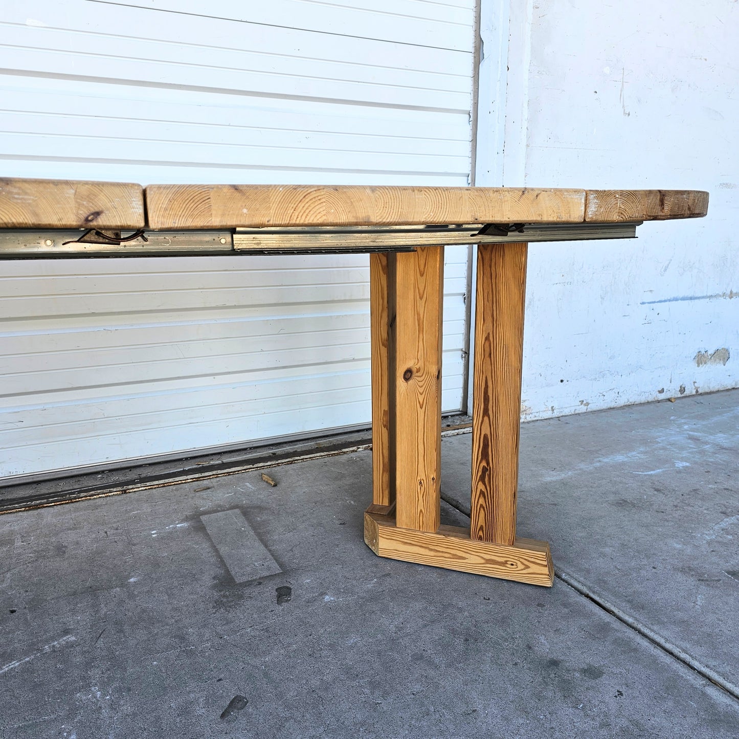 Heavy Danish Pine Dining Table w/2 Leaves