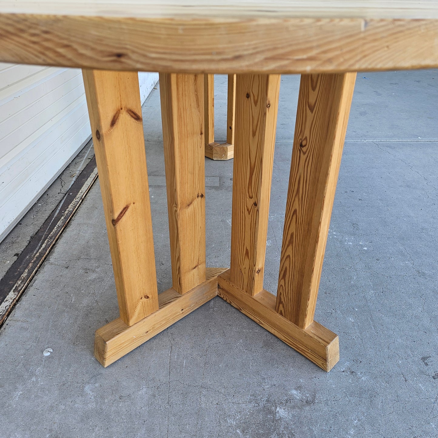 Heavy Danish Pine Dining Table w/2 Leaves