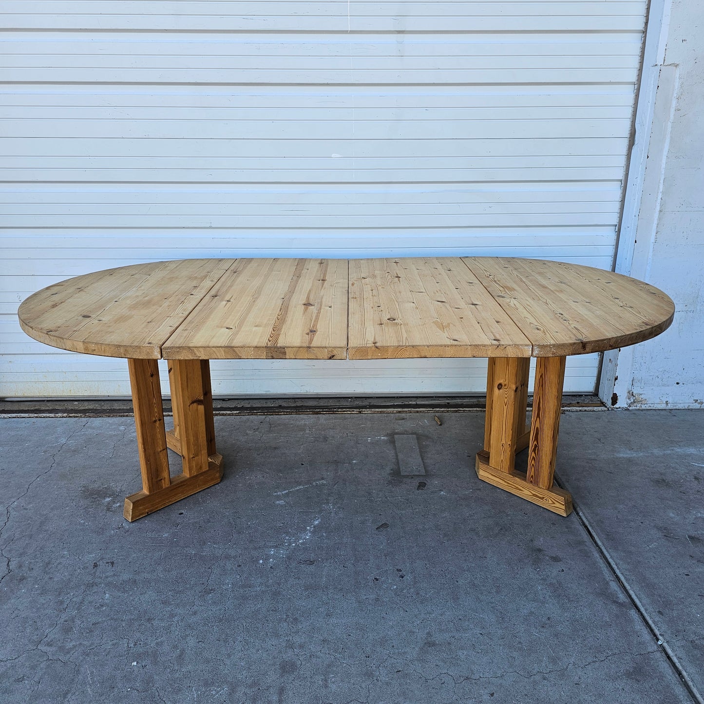 Heavy Danish Pine Dining Table w/2 Leaves