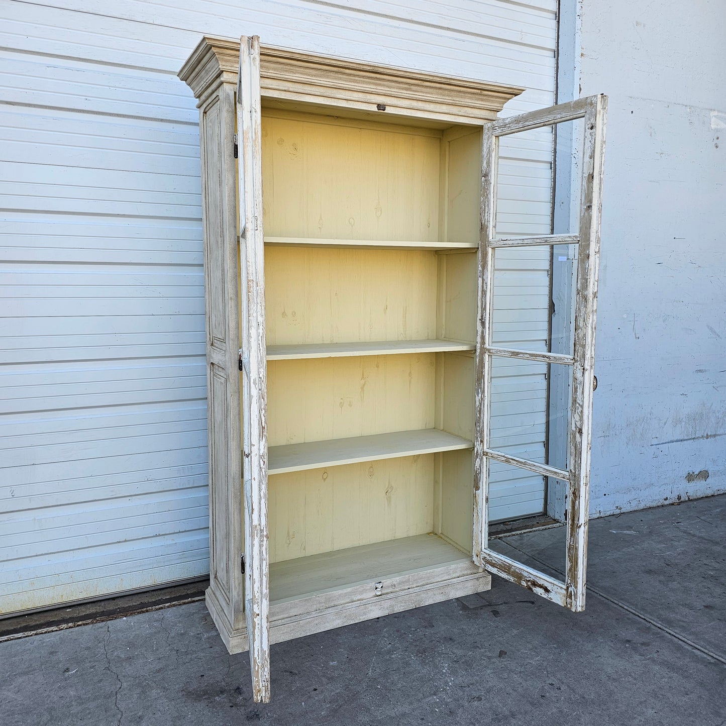 Painted Wood Display Bookcase/Cabinet