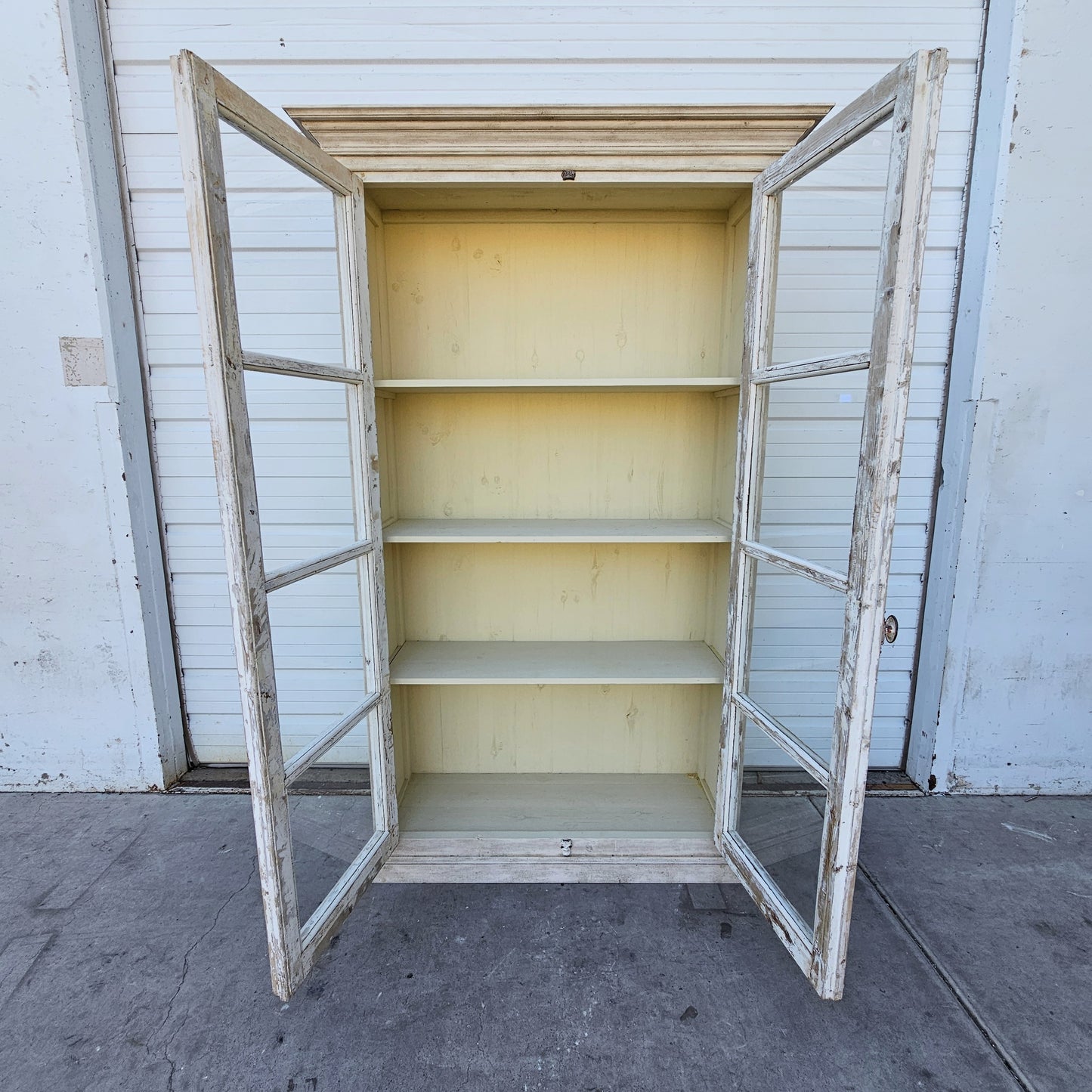 Painted Wood Display Bookcase/Cabinet