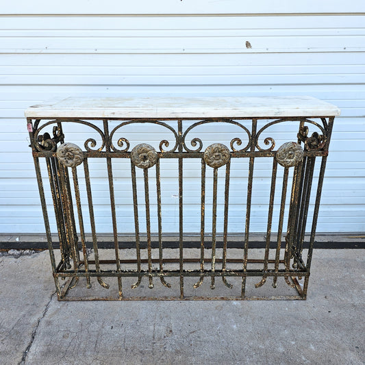 Iron Console Table w/Marble Top