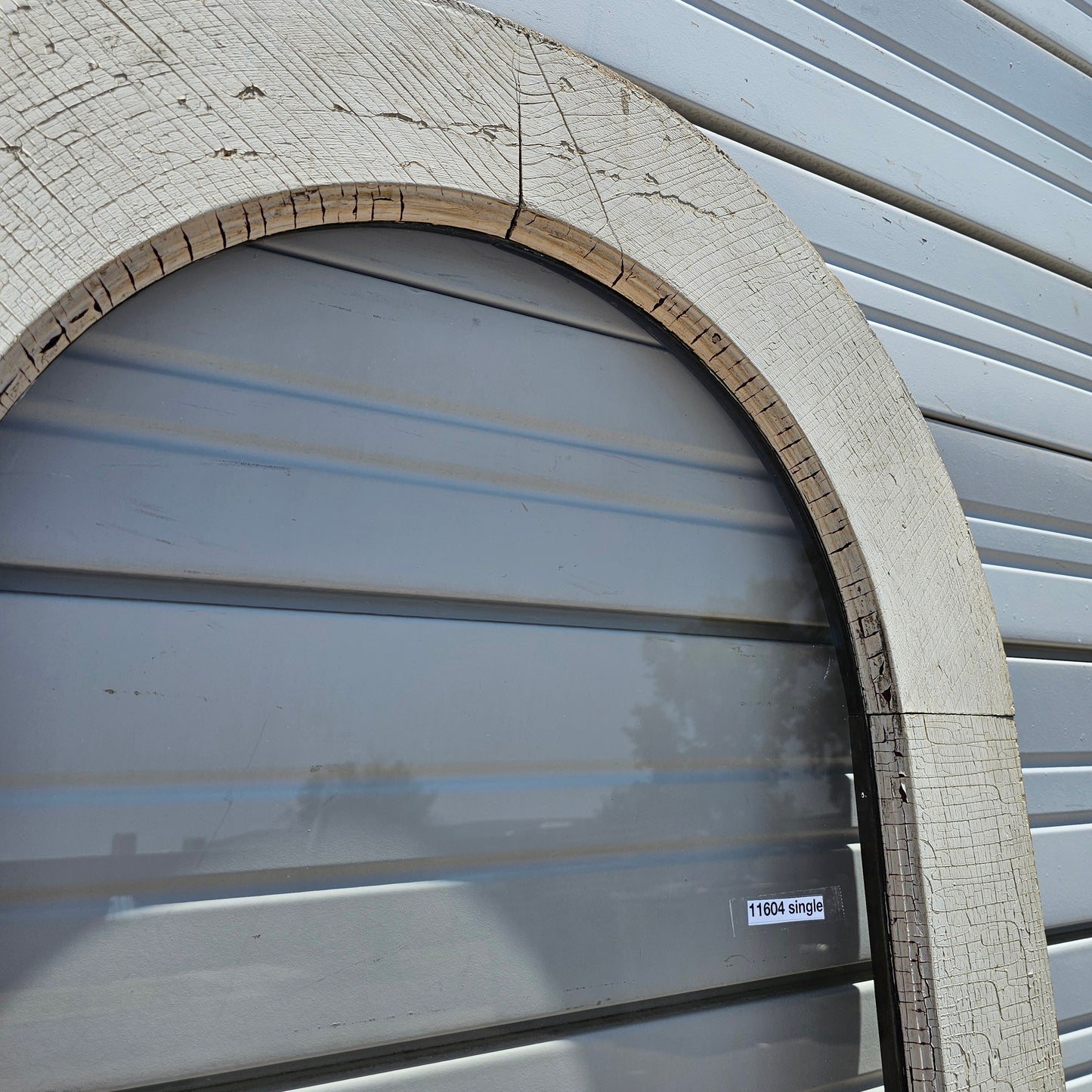 Single White & Red Arched (Half-Round) Antique Door