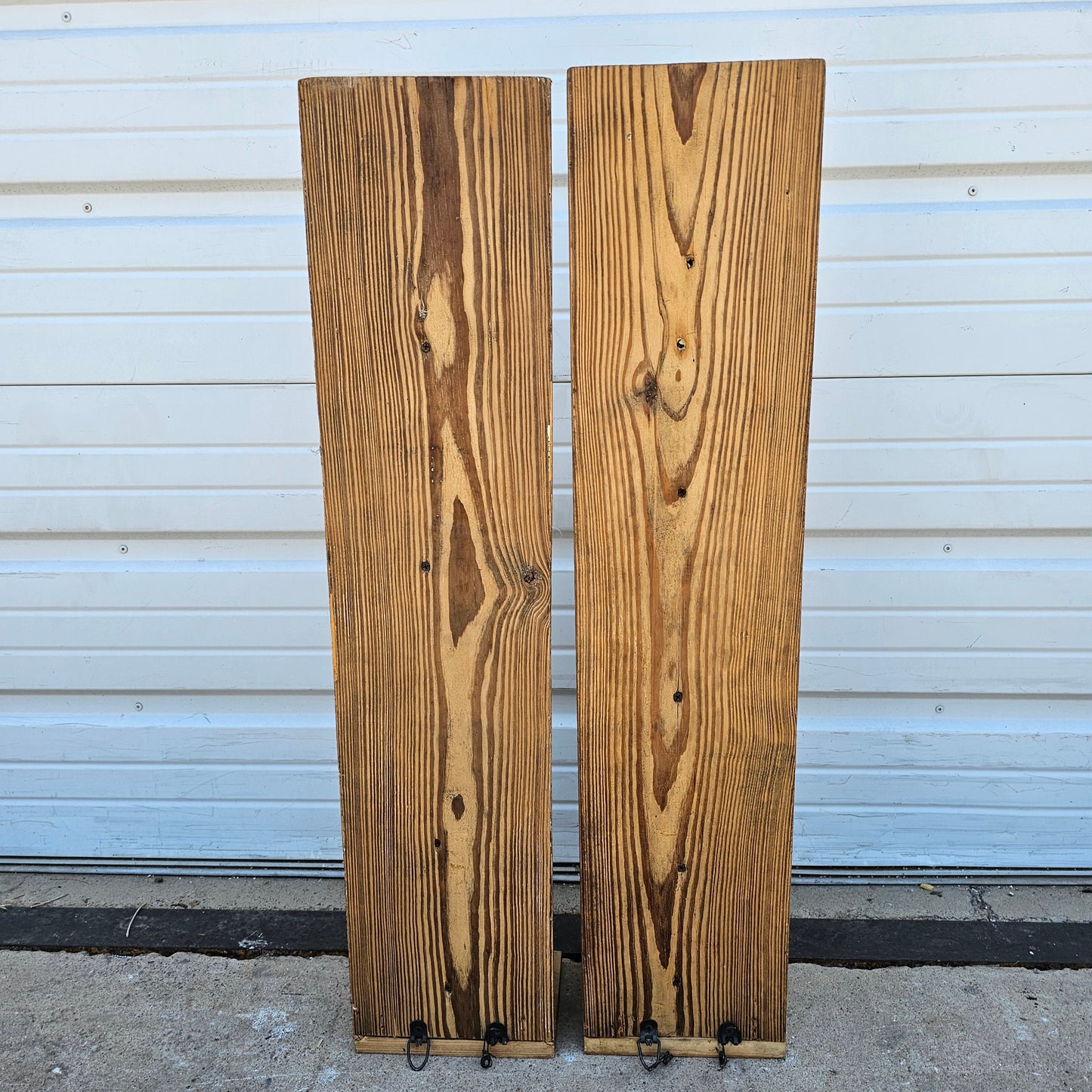 Pair of Stripped Wood Corbels
