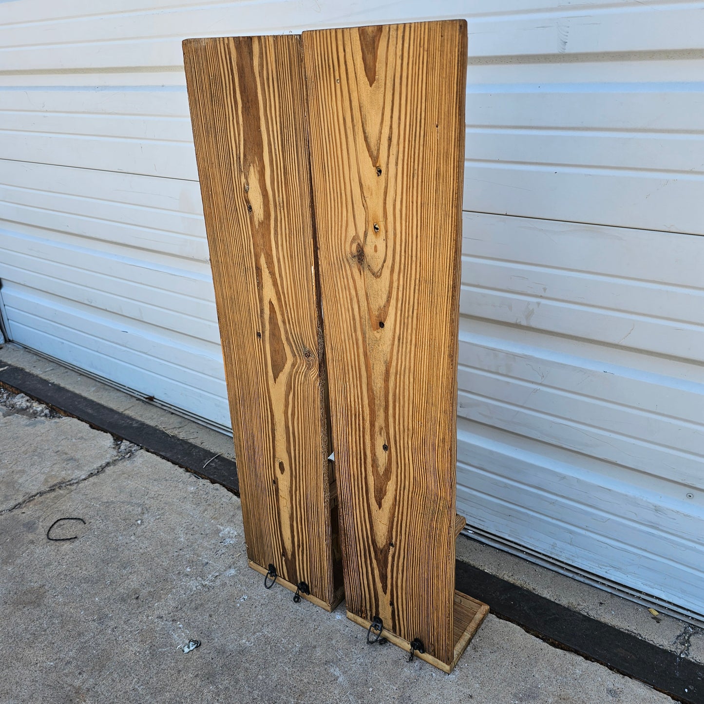 Pair of Stripped Wood Corbels