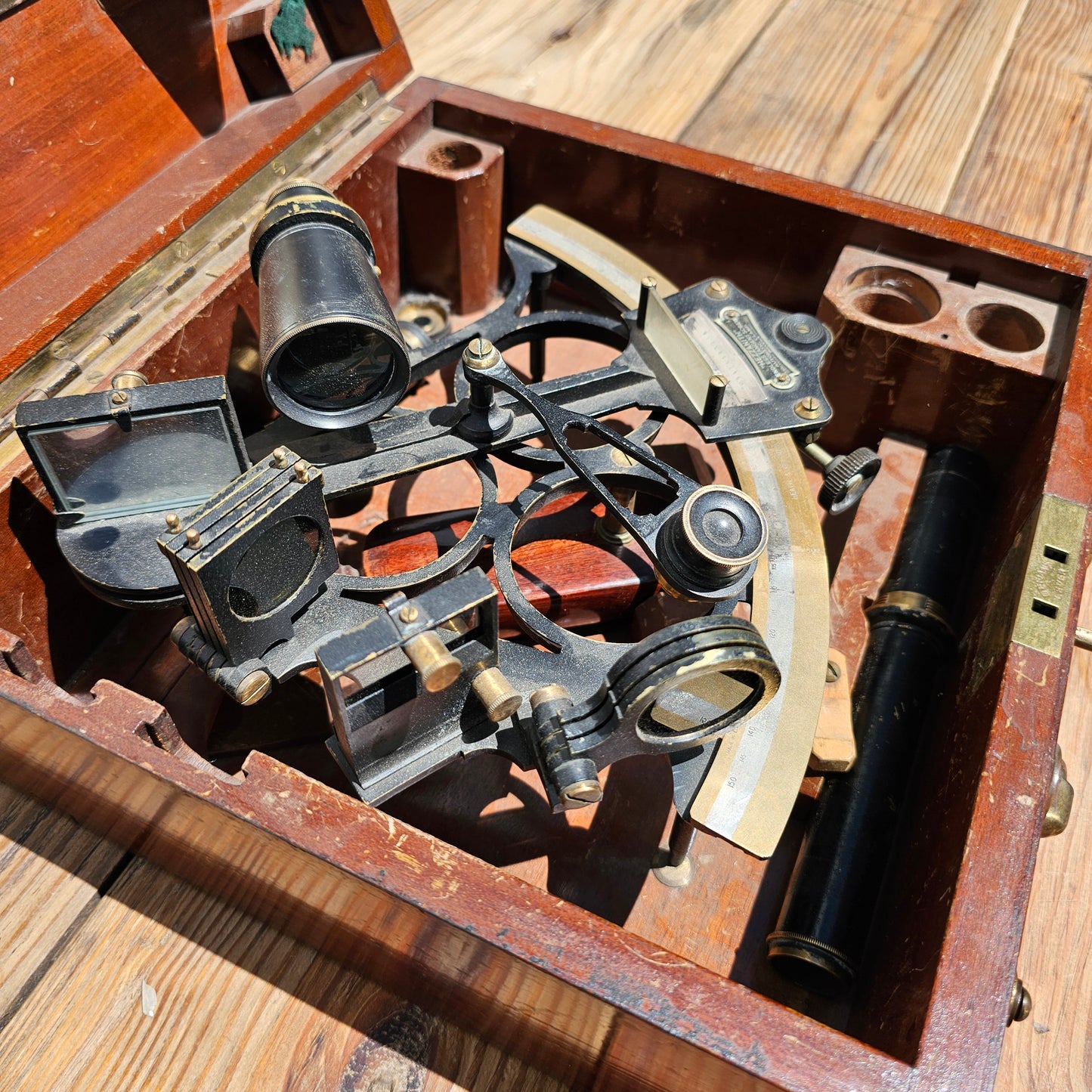 1940’s English Sextant in Wood Box (Decor)