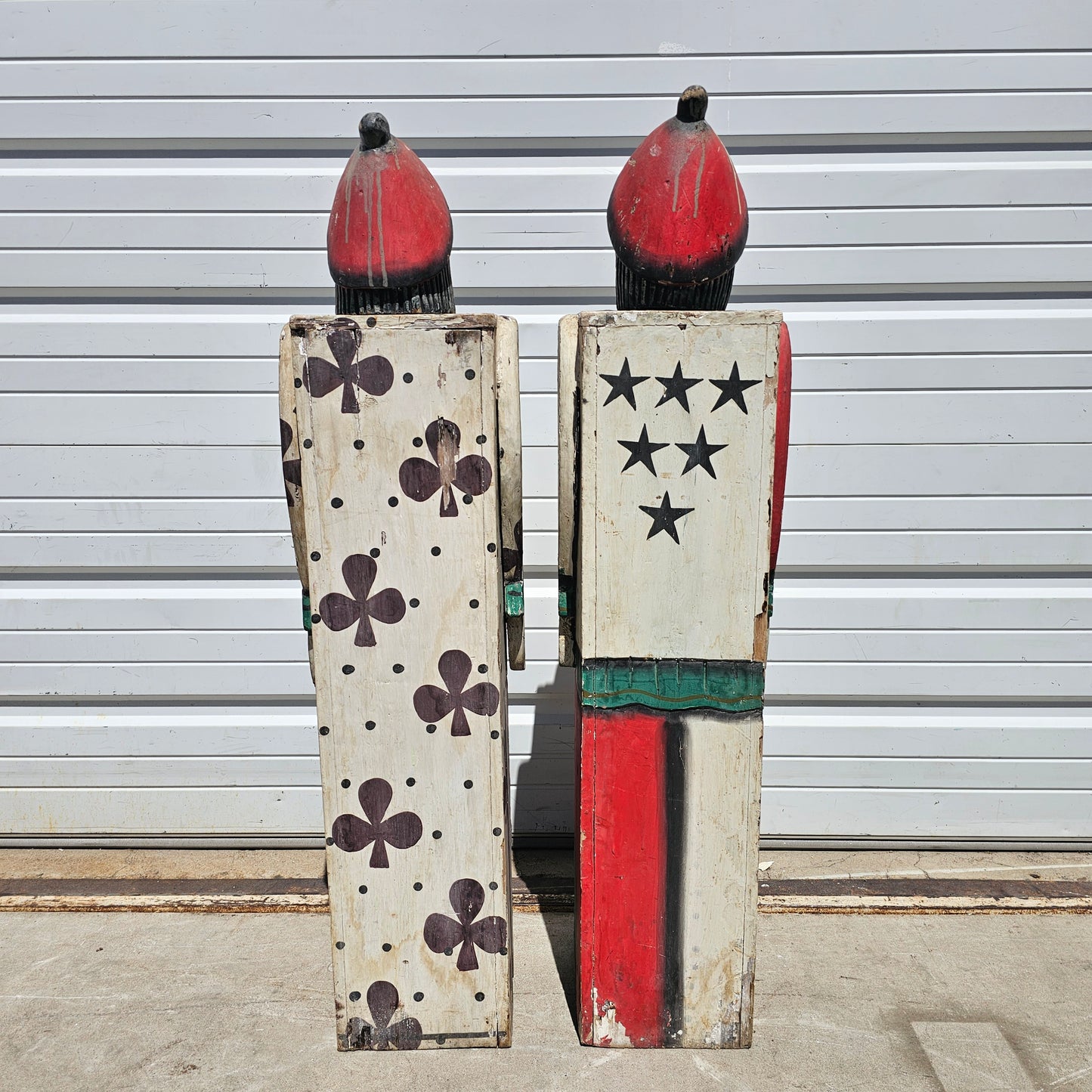 Pair of Folk Art Clown Cabinets