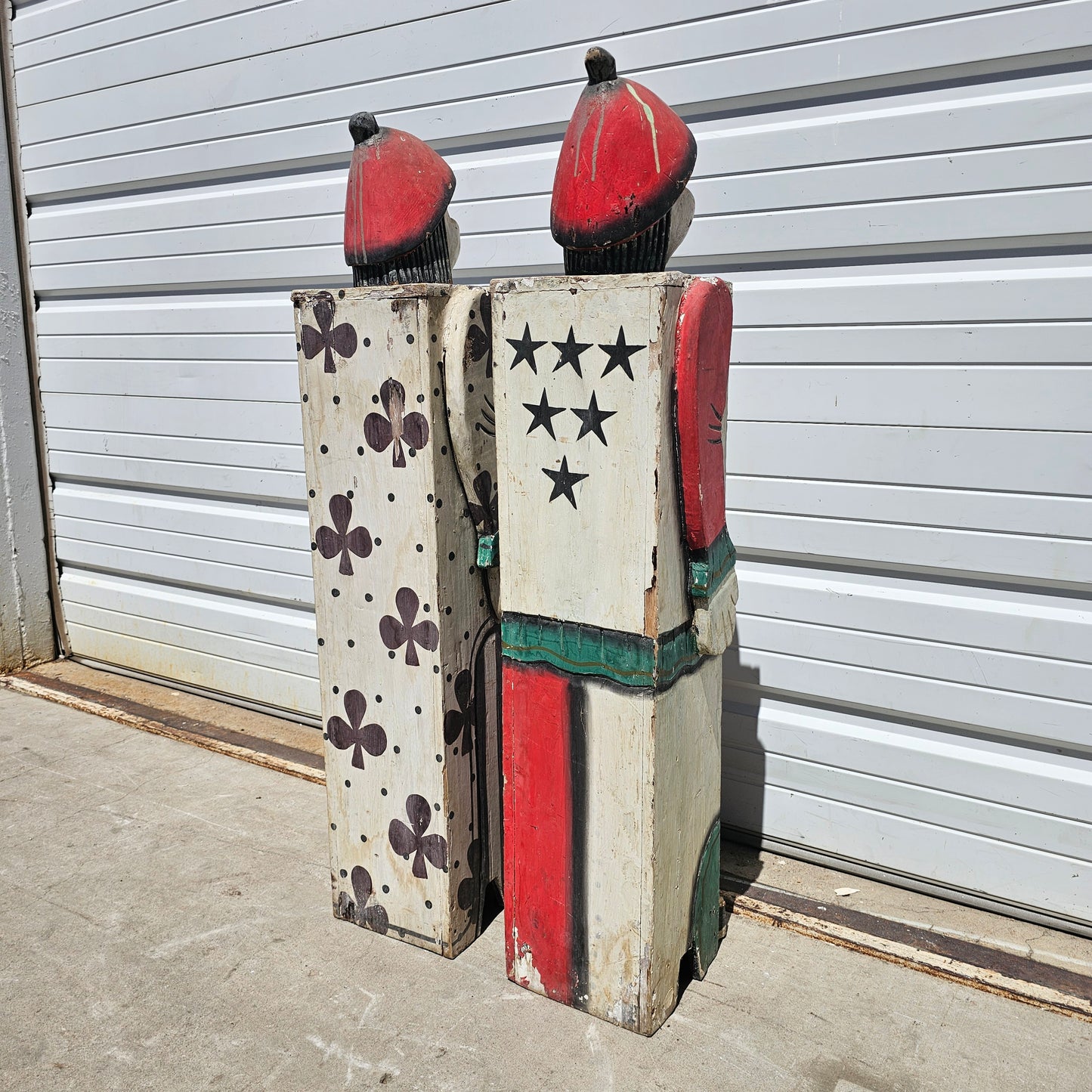 Pair of Folk Art Clown Cabinets
