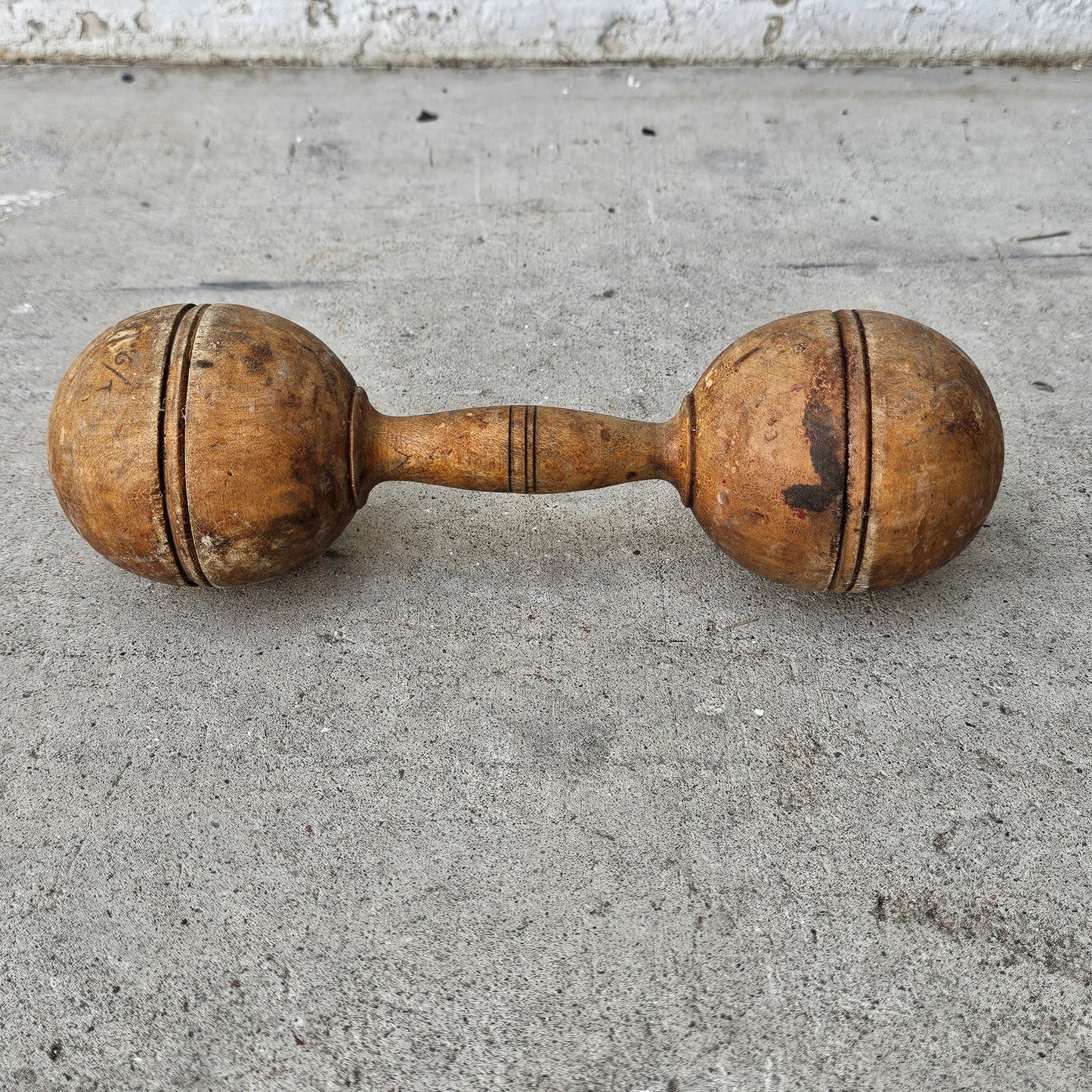 Antique Wooden Single Hand Weight (Decor)