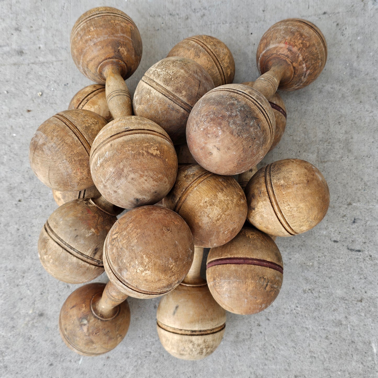 Antique Wooden Single Hand Weight (Decor)