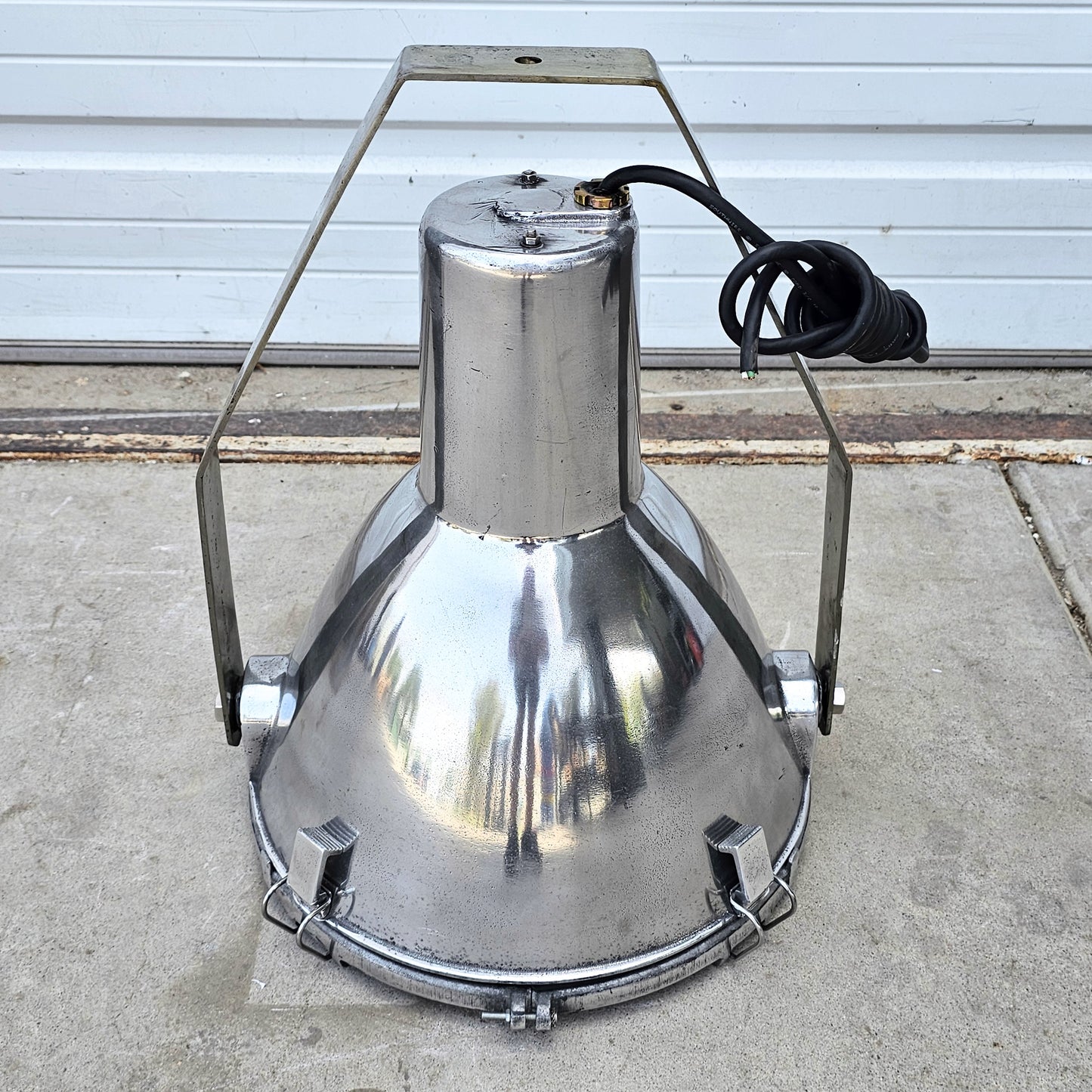 Vintage Aluminum Nautical Industrial Light