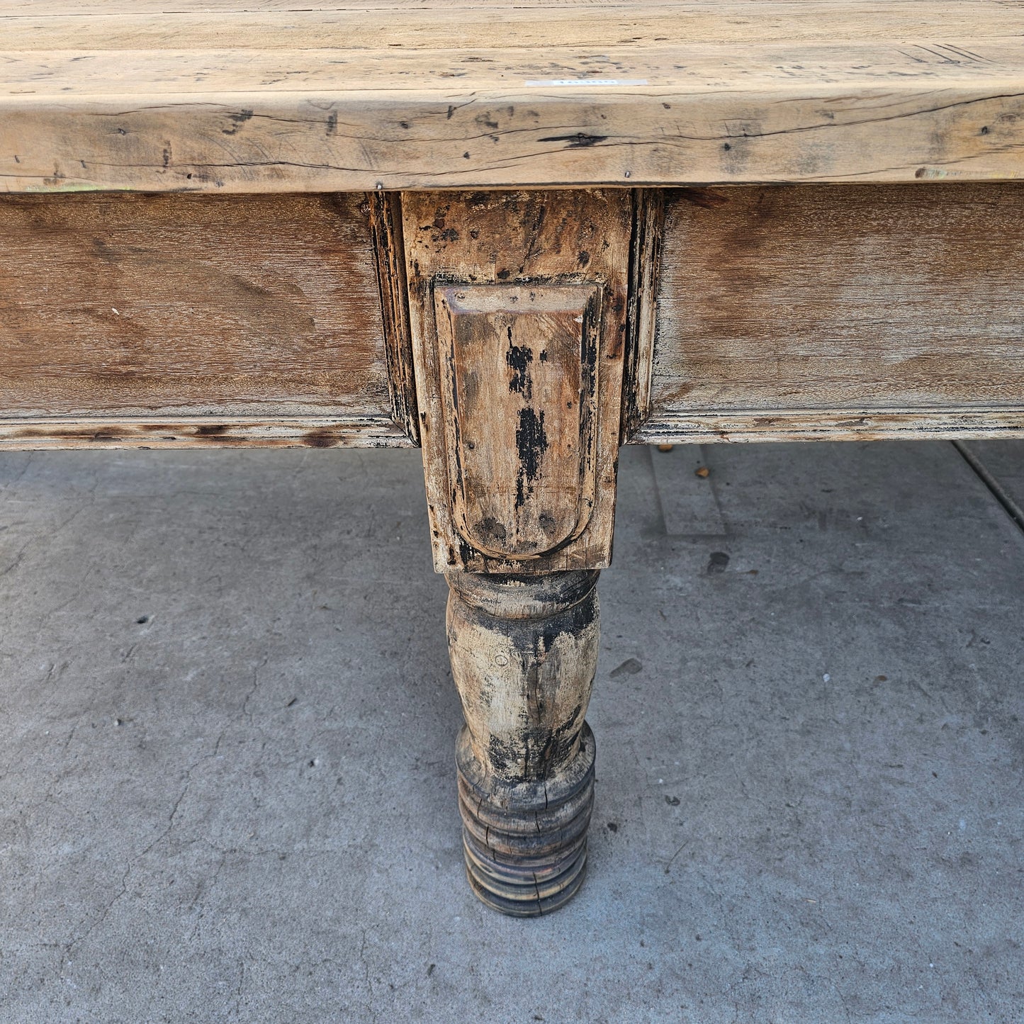 Large Work Table with Turned Legs