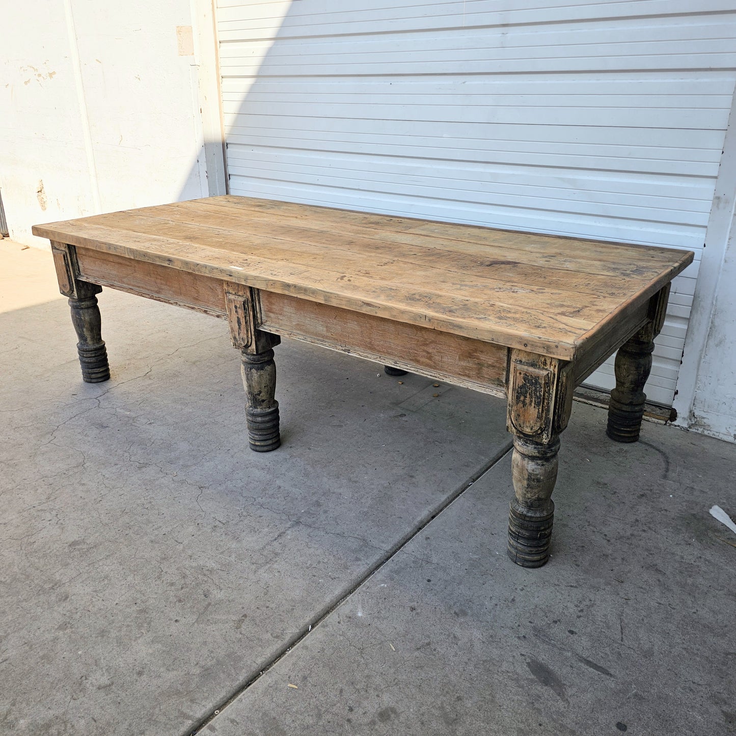 Large Work Table with Turned Legs