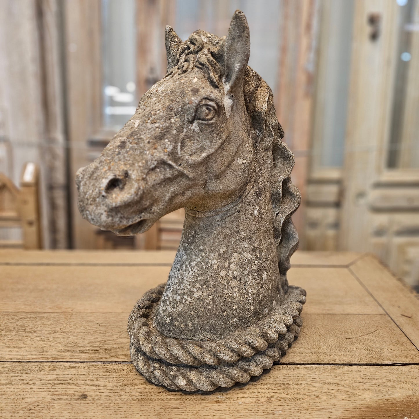 Single Concrete Horse Head Statue
