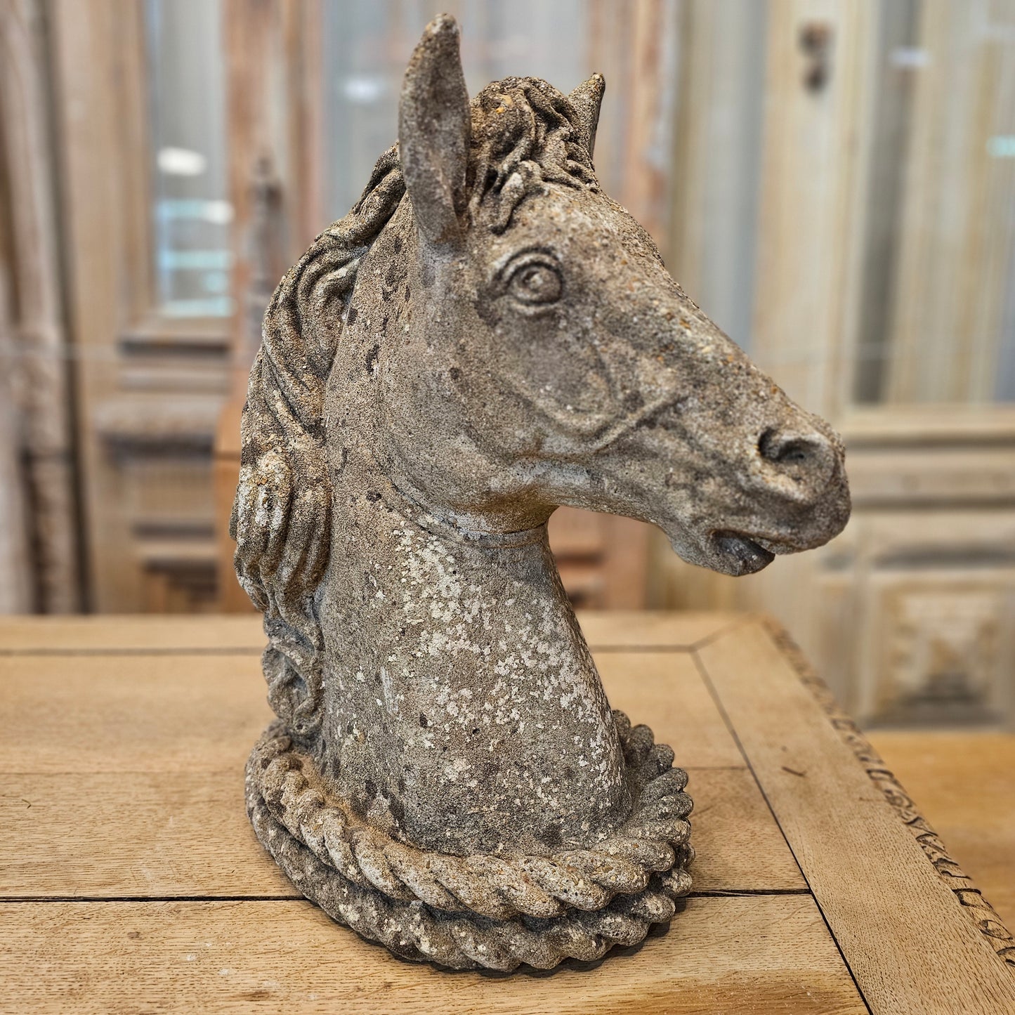 Single Concrete Horse Head Statue