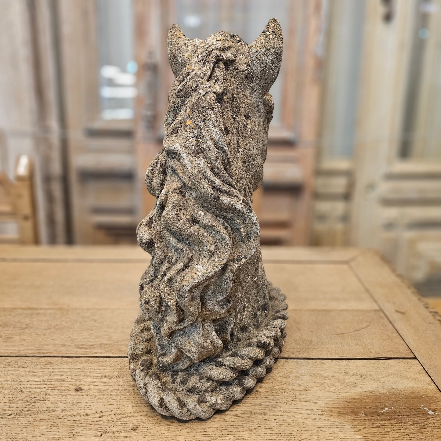 Single Concrete Horse Head Statue