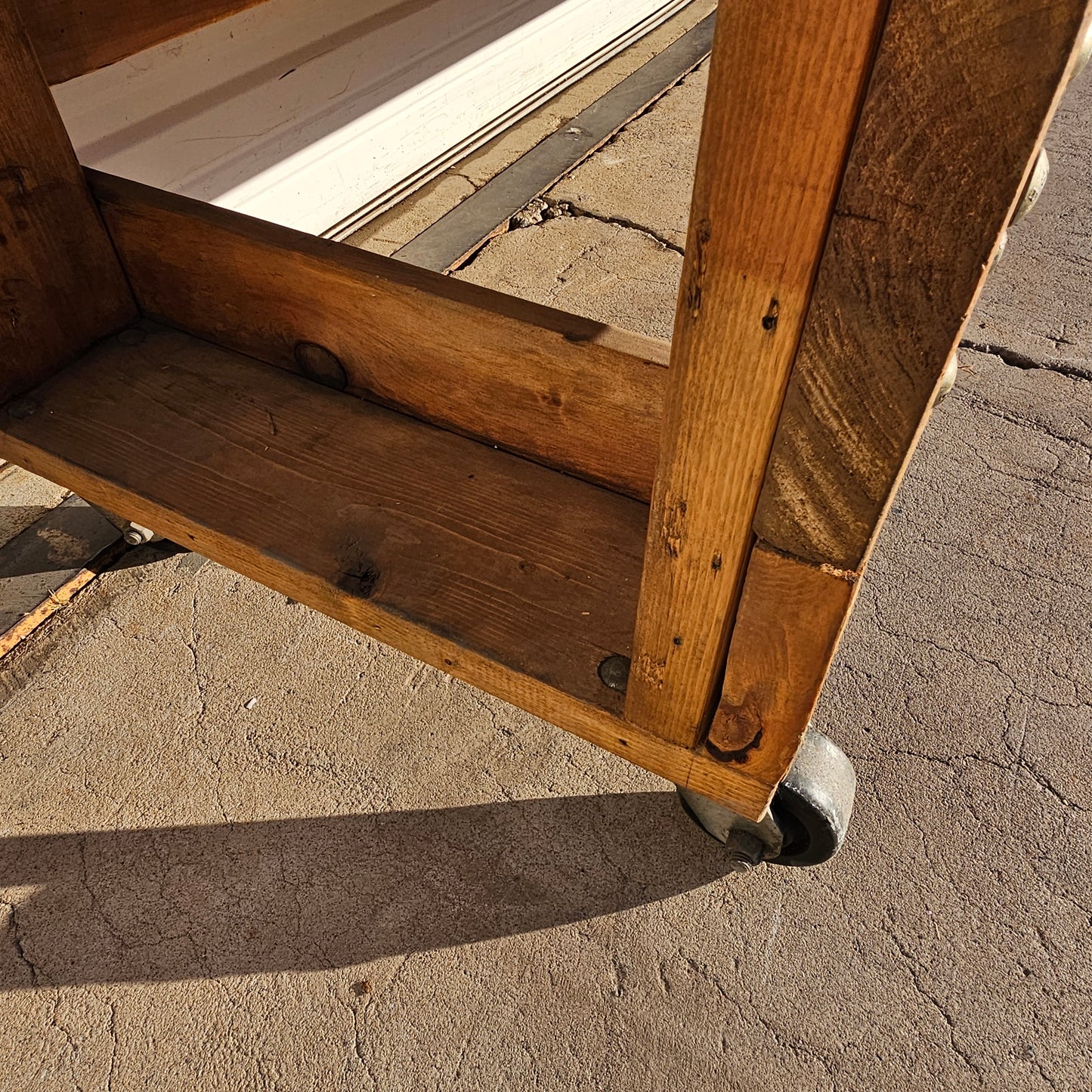 Long Wooden Industrial Work Table / Island