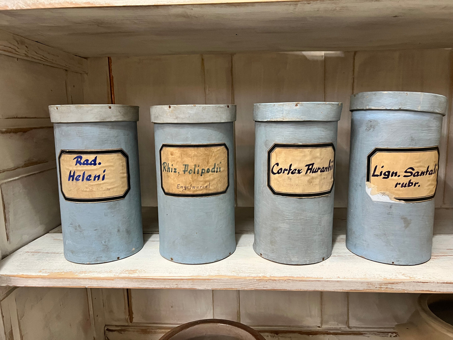Antique Blue Herb Canister