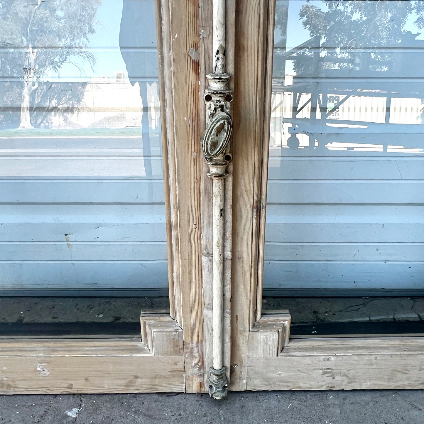 Pair of Antique Rectangle Natural Wood Windows