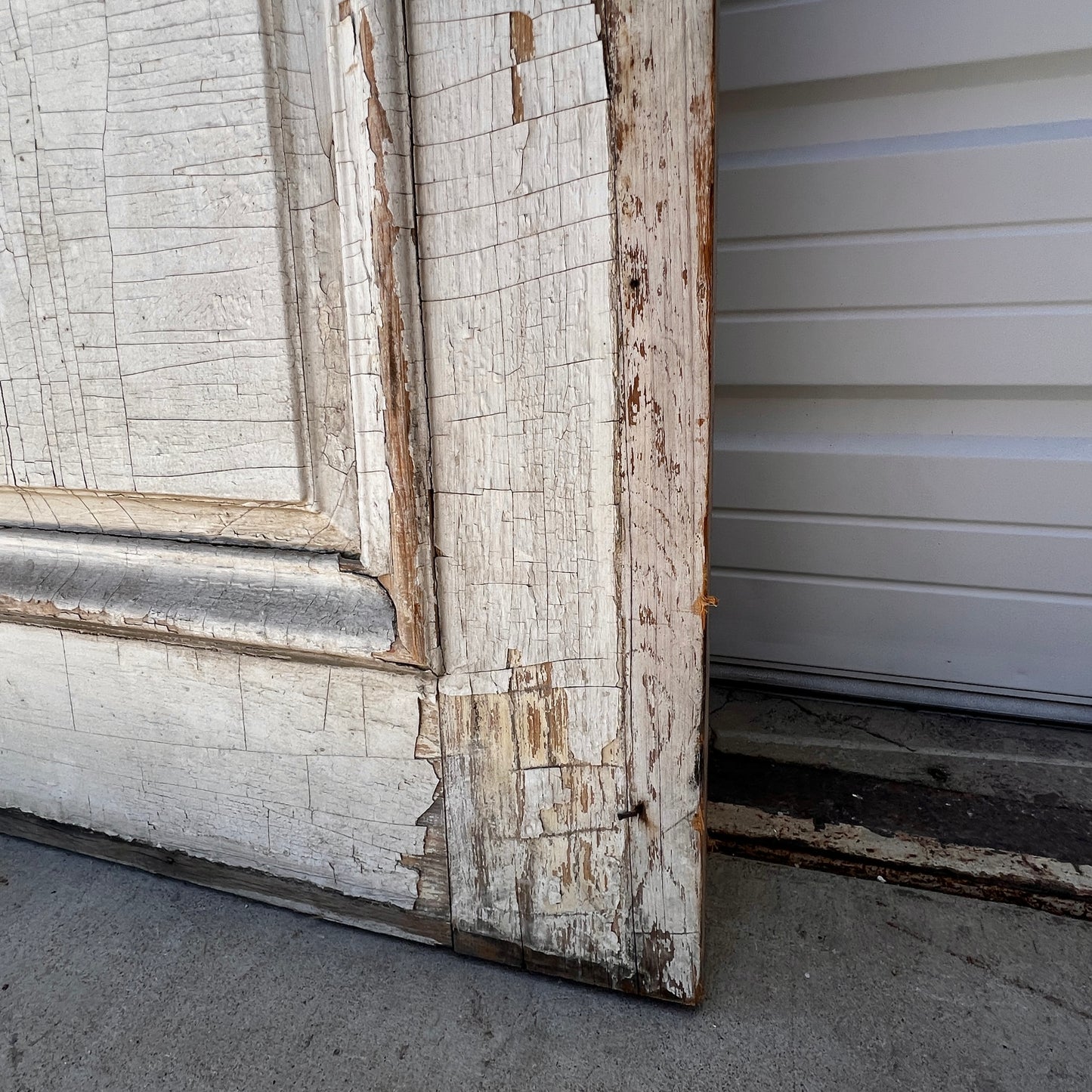 3 Panel Single White Antique Door