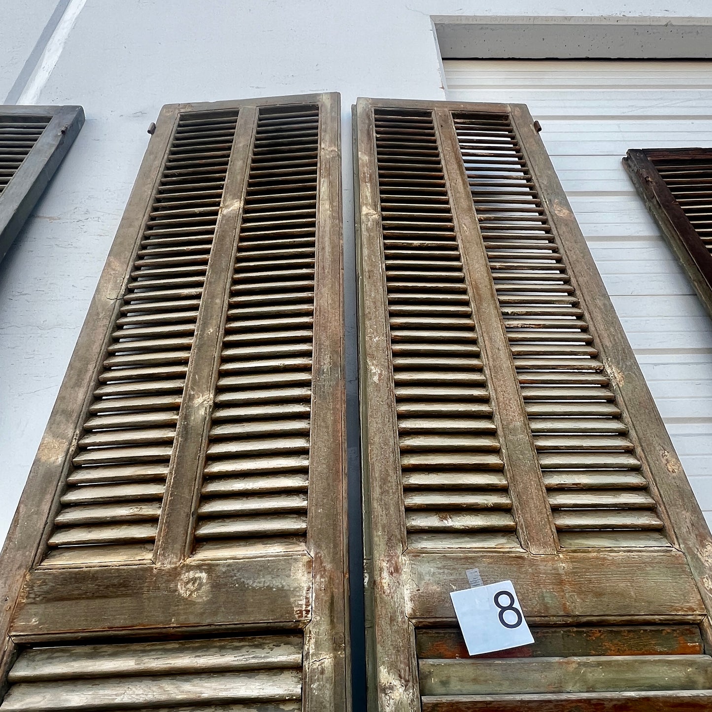 Pair of Tall French Wood Shutters