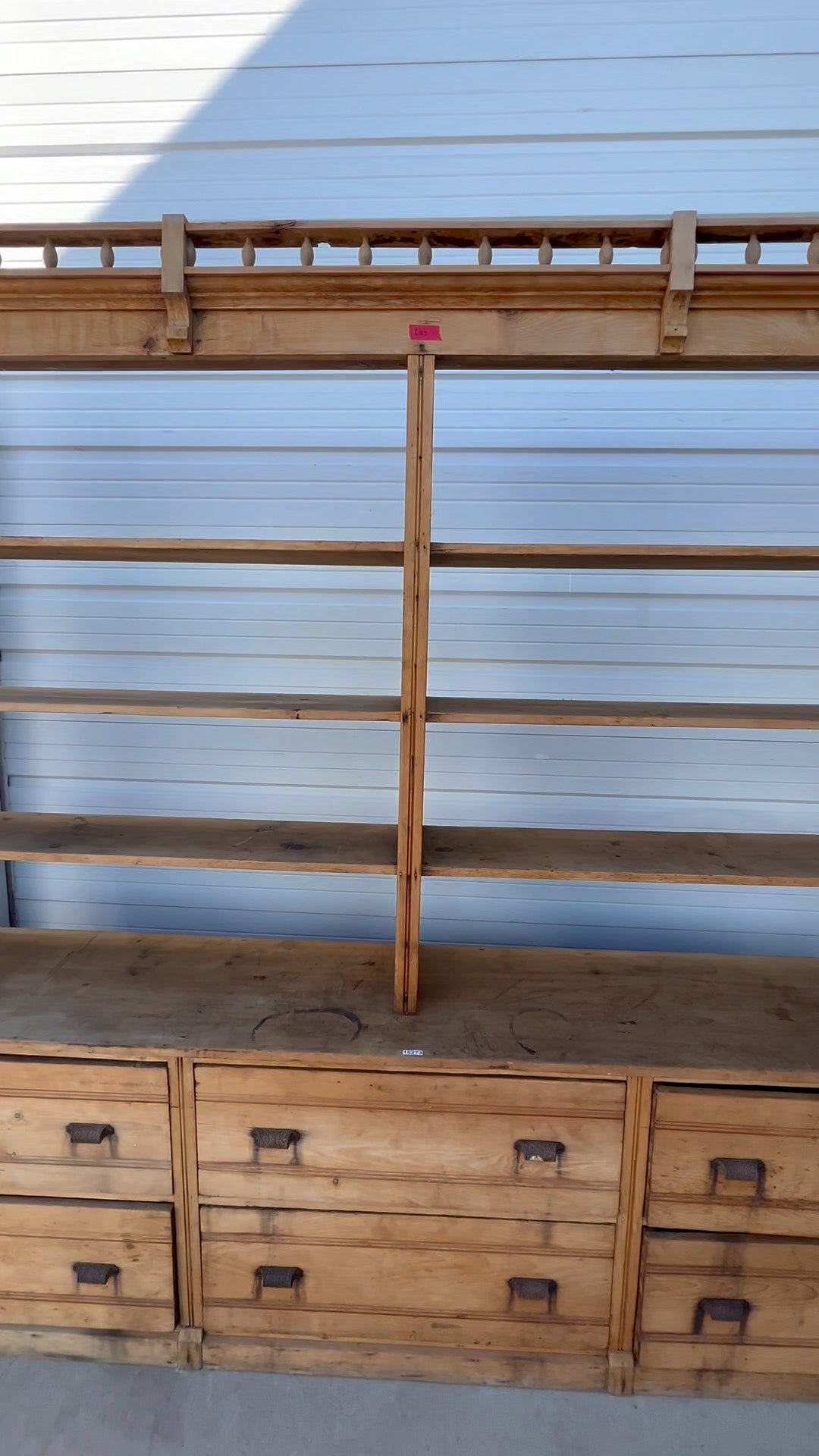 General Store Two Piece Antique Display Cabinet