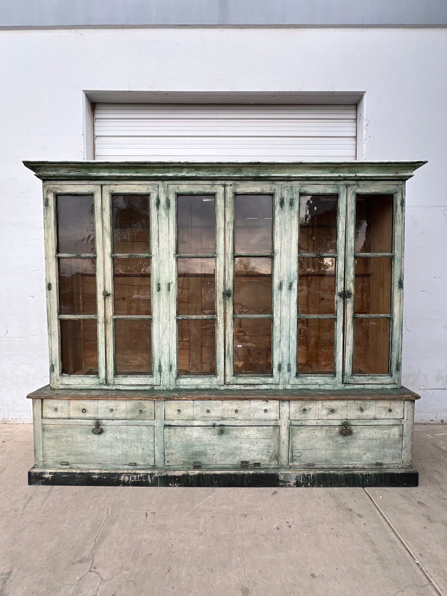 Rare 19th C. French Butcher Shop Display Cabinet