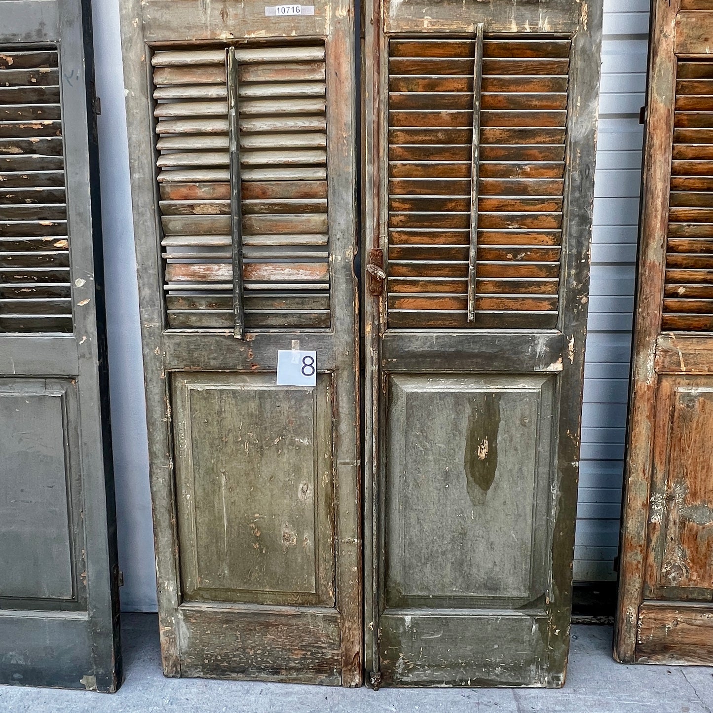 Pair of Tall French Wood Shutters