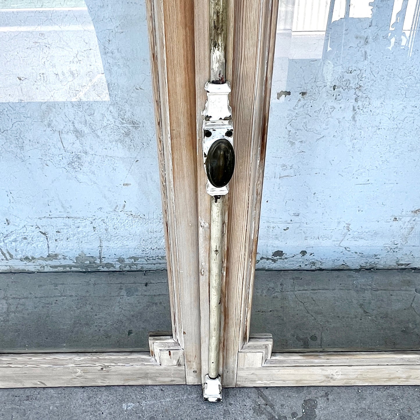 Pair of Antique Rectangle Natural Wood Windows