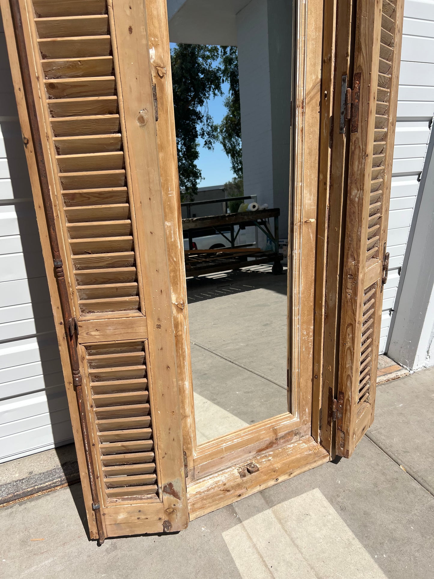 Rectangle Single Pane Mirrored Window and Transom Shutter Set